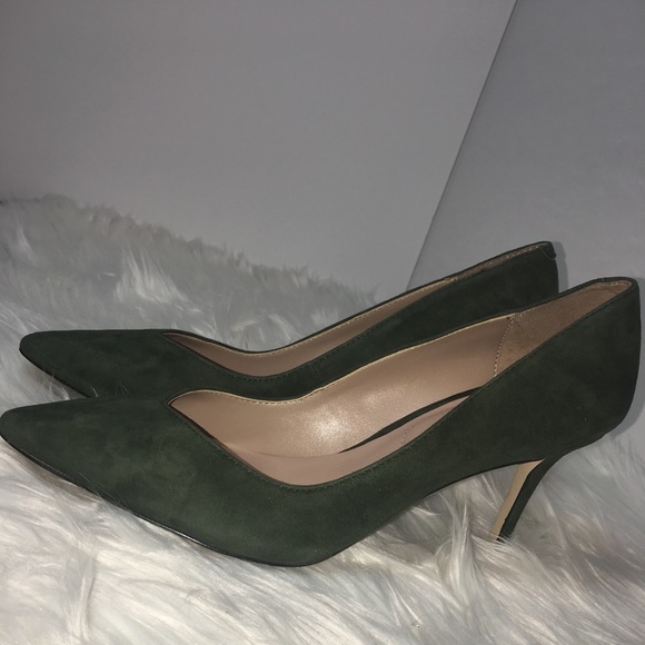 Aldo Olive Green Suede Heels - Picture 3 of 6